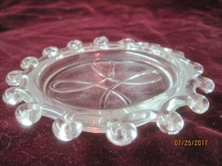 Vintage Heisey clear Glass Coaster Lariat 2