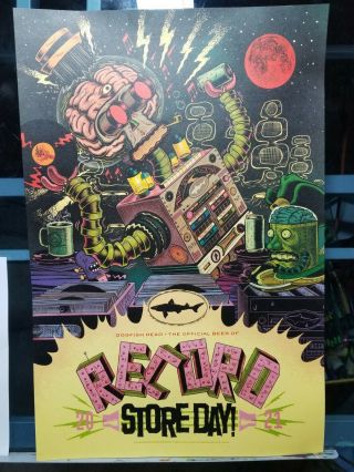 Record Store Day Poster Dogfish Head Beer Science Fiction Robot Brain