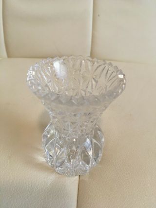 Vintage Cut Glass Vase 3 Inch