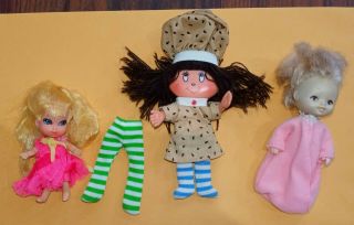 (3) Vintage Mini Dolls.  1965 Liddle Kiddie Fran Mar Intrad.