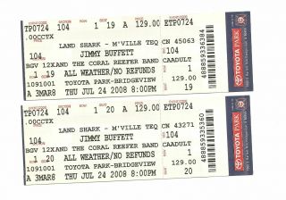 Jimmy Buffett Concert Tickets From July 24,  2008