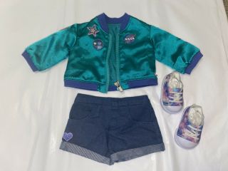 American Girl Of The Year 18 " Doll Luciana Stellar Outfit Jacket Shoes Shorts