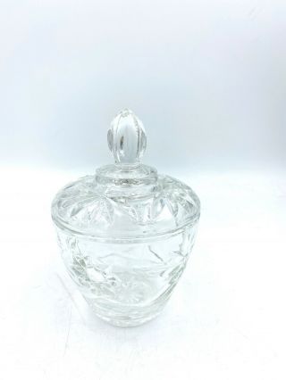 Vintage Heavy Clear Crystal Candy Dish With Lid In