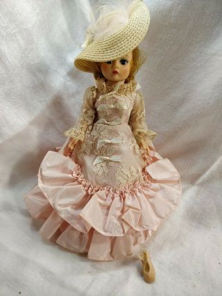 Madame Alexander Godey Doll 9 Inch 1960s Blonde With Pink Dress