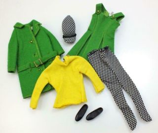 Vintage Skipper Town Togs 1922 Outfit Complete Green Coat Japan Mattel
