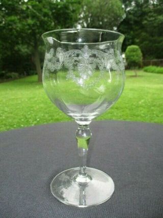 1920 ' s D 107 FRY ELEGANT JABOT DEPRESSION GLASS DOLLY MADISON SHAPED WINE GOBLET 2