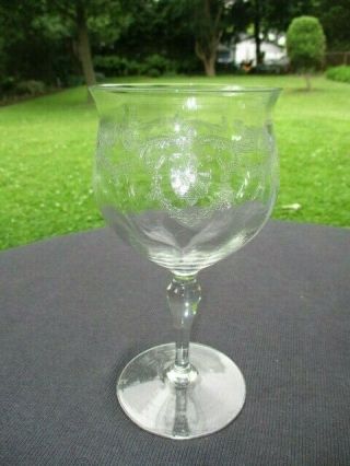 1920 ' s D 107 FRY ELEGANT JABOT DEPRESSION GLASS DOLLY MADISON SHAPED WINE GOBLET 3