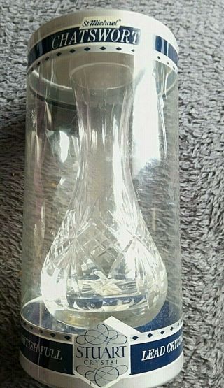 St Michaels (marks & Spencer) " Chatsworth " Bud Vase Hand Made By Stuart Crystal