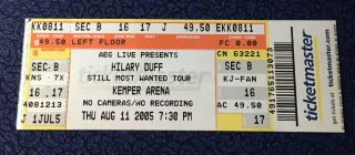 Hilary Duff Concert Ticket Stub 8 - 11 - 05