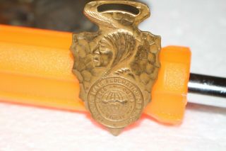 Antique Vintage Indiana State Labor Federation Indian Watch Fob Sign