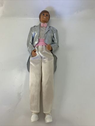 Vintage 1988 Superstar Ken Doll Movie Star Silver Tuxedo Barbie Mattel
