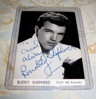 Buddy Shepherd Orig 1950s Rockabilly/teen 45 Sun - Related Fan Club Card Signed