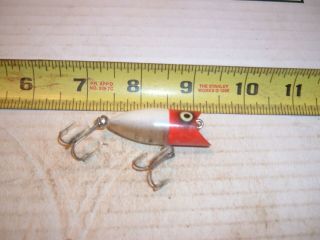 Vintage Heddon Tiny Lucky 13 Red Head/white Back/silver Scale Fishing Lure