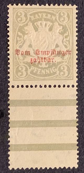 Travelstamps: 1883 Bavaria Bayern Stamps Scott J11 Red Overprint No Gum