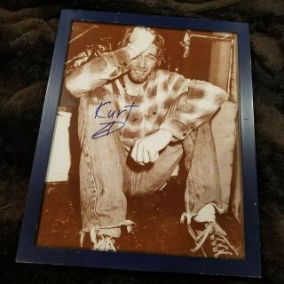 Kurt Cobain Nirvana Framed 11x14 Picture With " Autograph "