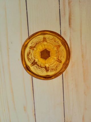 Vintage Amber Glass Small Stemmed Star and Thistle Goblet 3