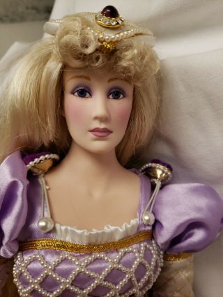 Vintage Franklin Rapunzel Porcelain Heirloom Doll 19”