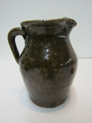 Antique Catawba Valley Pottery North Carolina Pitcher 5 " Ht (has