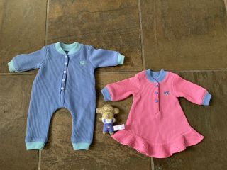 American Girl Bitty Baby Twins Thermal Union Thermal Pajamas Nightgown Monkey