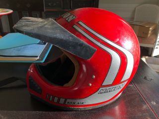 Vintage Maxon Ram Air Full Face Bmx Dirt Bike Motocross Helmet Size Small Red