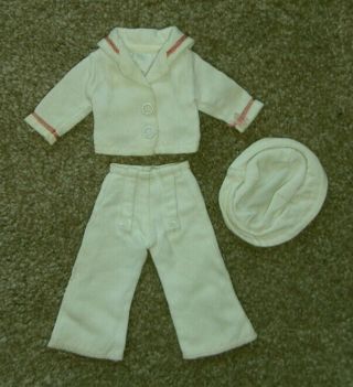 9c—vintage—1959 White Captain January/clothes For 12” Ideal Shirley Temple Doll