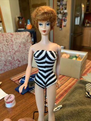 Barbie Black & White Bathing Suit Swim Zebra Stripes Vintage 1960s 1