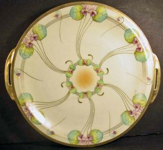 Antique Art Nouveau Artist Signed Hand Painted Dessert Serving Plate Beyer Boch