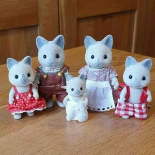 Sylvanian Families Solitaire Siamese Cat Family,  Tomy,  1990s