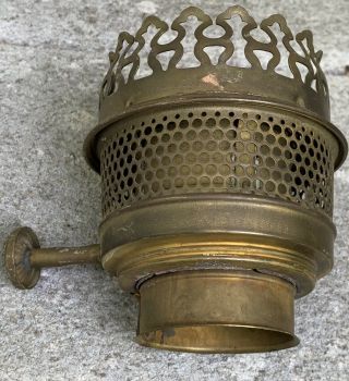 Antique Fancy B&h Miller Rayo Kerosene Oil Lamp Brass Burner