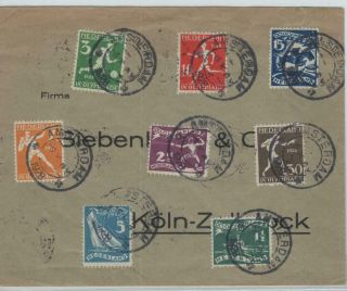 Netherlands 1928 Cover With Set Of 7 Olympic Games Stamps,  To Cologne/germany