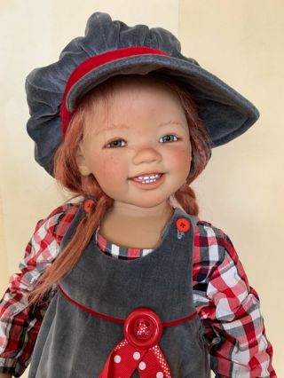 Dress For 32” - 34” Annette Himstedt Doll.  Handmade Dress With Blouse And Hat.