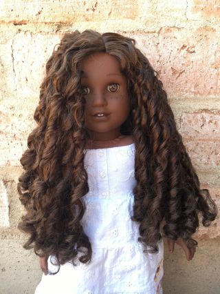 American Girl Doll Wig From Create Your Own Cyo Doll In Long Natural Dark Brown