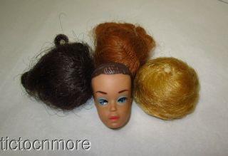 Vintage Barbie Fashion Queen Wig Wardrobe Doll Head & Wigs