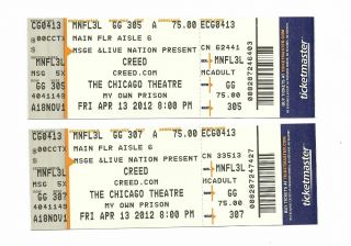 Creed Concert Tickets From April 13,  2012