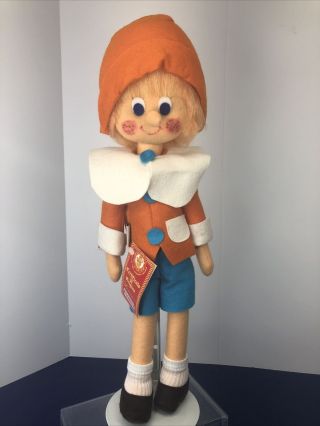 18” Limited Lenci Italian Cloth Felt Doll Pinocchio Puppet Plush Doll W/ Tag O