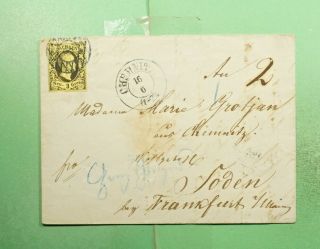 Dr Who 1855 Germany F/l Chemnitz Fancy Cancel To Soden Imperf G05714