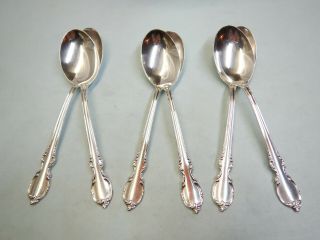 6 Reflection Oval Soup/dessert Spoons - Classic/elegant 1959 Rogers Finest