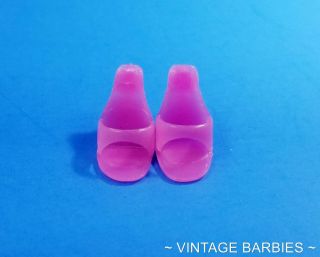 Barbie Doll Pink Open Toe Heels / Shoes Korea Minty - Vintage 1970 