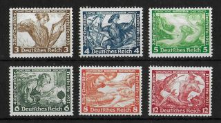 Germany Reich 1933 Nh Set Of 6 Stamps Michel 499 - 504 Cv €170 Vf