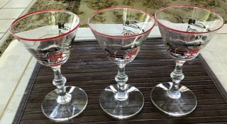3 Vintage Libbey,  Horse And Carriage Barware