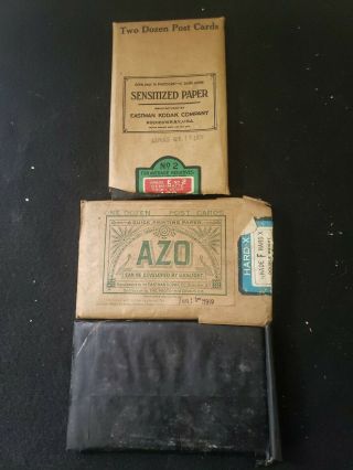 Antique Eastman Kodak Azo Sanitized Paper Negatives Developing Gaslight