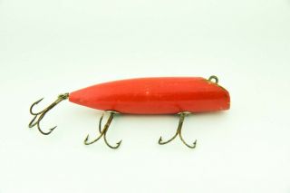 Vintage South Bend No Eye Bass Oreno Antique Fishing Lure Red Rs4