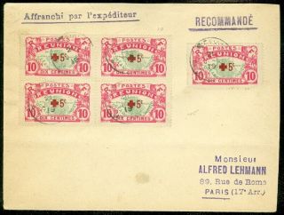 Edw1949sell : Reunion Usage Of Semi - Postals On 1919 Cover To France.