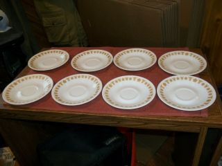 Vintage Corelle Butterfly Gold Saucers Set Of 8 Usa