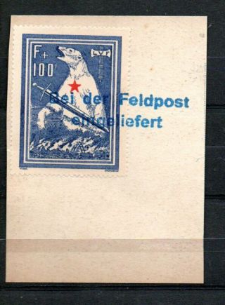 001.  Germany French Legion 1941 Lvf Polar Bear Cut Off Card