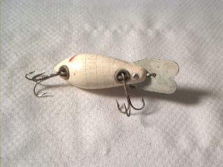 Vintage old wood fishing lure Bomber Brown Scale w/ Box & Paperwork 3