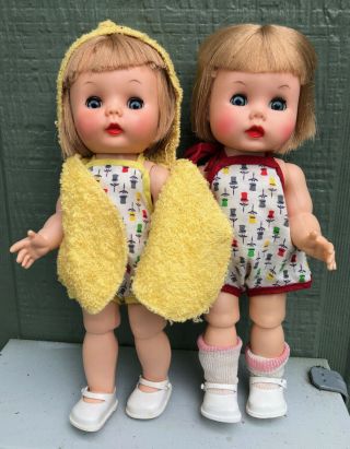 10 " 2 Arranbee R&b Twin Dolls Littlest Angel 1950 