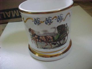 Antique/vintage Shaving Mug With Horse & Carrage Scene