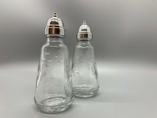 Retired - Princess House Crystal Heritage Pattern Salt And Pepper Shakers 4 1/4 "