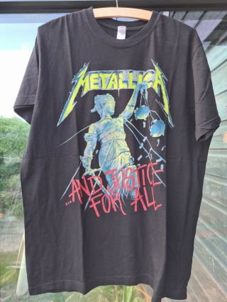 Vintage Music Metallica And Justice For All 2007 T Shirt Black Large